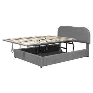 HomeRoots Gray Tufted Upholstered Full Bed Frame - Elegant Modern Design for Cozy Bedrooms, Supports 300 lbs 590435