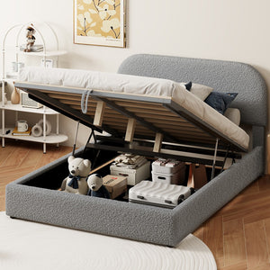 HomeRoots Gray Tufted Upholstered Full Bed Frame - Elegant Modern Design for Cozy Bedrooms, Supports 300 lbs 590435