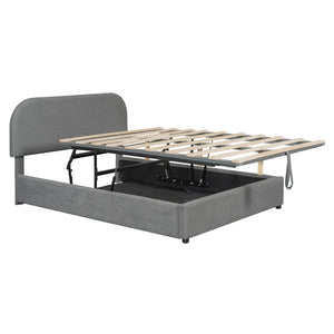 HomeRoots Gray Tufted Upholstered Full Bed Frame - Elegant Modern Design for Cozy Bedrooms, Supports 300 lbs 590435