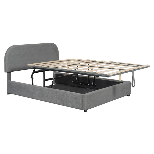 HomeRoots Gray Tufted Upholstered Full Bed Frame - Elegant Modern Design for Cozy Bedrooms, Supports 300 lbs 590435
