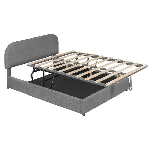 HomeRoots Gray Tufted Upholstered Full Bed Frame - Elegant Modern Design for Cozy Bedrooms, Supports 300 lbs 590435