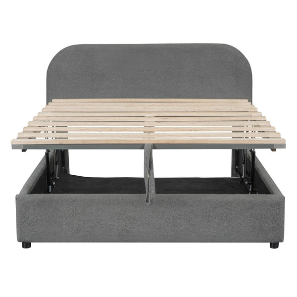 HomeRoots Gray Tufted Upholstered Full Bed Frame - Elegant Modern Design for Cozy Bedrooms, Supports 300 lbs 590435