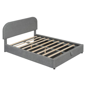 HomeRoots Gray Tufted Upholstered Full Bed Frame - Elegant Modern Design for Cozy Bedrooms, Supports 300 lbs 590435
