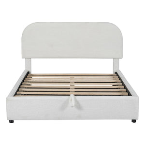 HomeRoots White Tufted Upholstered Full Bed Frame – Elegant, Modern Design for Comfort & Style in Any Bedroom 590436