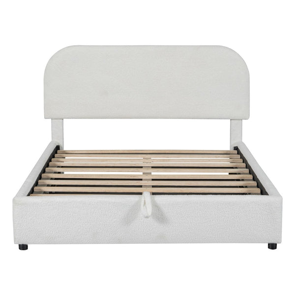 HomeRoots White Tufted Upholstered Full Bed Frame – Elegant, Modern Design for Comfort & Style in Any Bedroom 590436