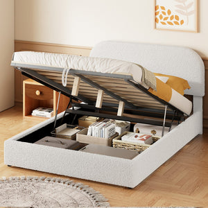 HomeRoots White Tufted Upholstered Full Bed Frame – Elegant, Modern Design for Comfort & Style in Any Bedroom 590436