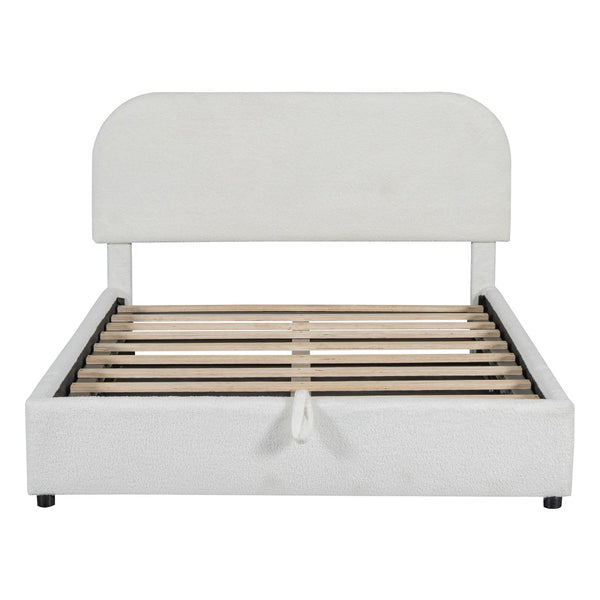 HomeRoots White Tufted Upholstered Full Bed Frame – Elegant, Modern Design for Comfort & Style in Any Bedroom 590436