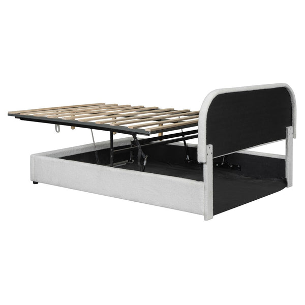 HomeRoots White Tufted Upholstered Full Bed Frame – Elegant, Modern Design for Comfort & Style in Any Bedroom 590436