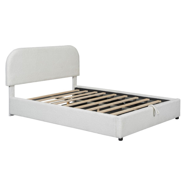 HomeRoots White Tufted Upholstered Full Bed Frame – Elegant, Modern Design for Comfort & Style in Any Bedroom 590436