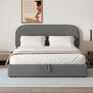 HomeRoots Gray Tufted Upholstered Queen Bed Frame - Chic Design, Sturdy Support, and Cozy Comfort for Any Bedroom 590437