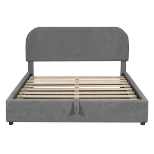 HomeRoots Gray Tufted Upholstered Queen Bed Frame - Chic Design, Sturdy Support, and Cozy Comfort for Any Bedroom 590437