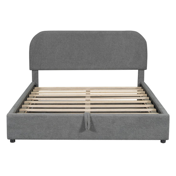HomeRoots Gray Tufted Upholstered Queen Bed Frame - Chic Design, Sturdy Support, and Cozy Comfort for Any Bedroom 590437