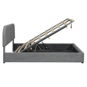 HomeRoots Gray Tufted Upholstered Queen Bed Frame - Chic Design, Sturdy Support, and Cozy Comfort for Any Bedroom 590437