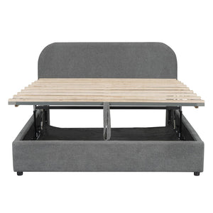 HomeRoots Gray Tufted Upholstered Queen Bed Frame - Chic Design, Sturdy Support, and Cozy Comfort for Any Bedroom 590437