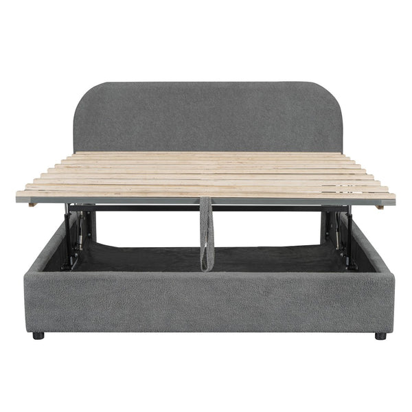 HomeRoots Gray Tufted Upholstered Queen Bed Frame - Chic Design, Sturdy Support, and Cozy Comfort for Any Bedroom 590437