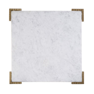 Butler Specialty Butler Loric 18" Square Marble & Iron Side Table - Elegant White Top, Antique Gold Finish, Versatile Design White,Antique Gold Iron,Marble 5904389-butler