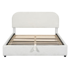HomeRoots White Tufted Upholstered Queen Bed Frame – Elegant Platform Design for Stylish Sleep & Comfort 590438