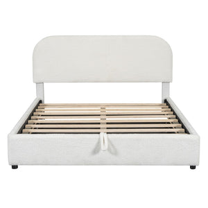 HomeRoots White Tufted Upholstered Queen Bed Frame – Elegant Platform Design for Stylish Sleep & Comfort 590438