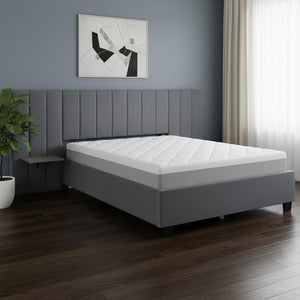 HomeRoots Gray Tufted Velvet Queen Bed Frame - Luxurious Upholstered Design for Modern Bedrooms & Comfort 590448