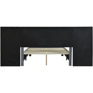 HomeRoots Gray Tufted Velvet Queen Bed Frame - Luxurious Upholstered Design for Modern Bedrooms & Comfort 590448