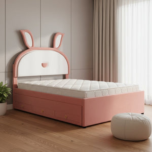 HomeRoots Pink Tufted Upholstered Full Bed Frame with LED Lights, Trundle, Drawers & Cozy Design for Comfort 590454