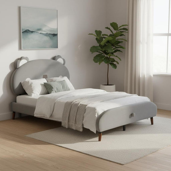 HomeRoots Gray Tufted Upholstered Full Bed Frame - Stylish Platform Design for a Cozy, Modern Bedroom Retreat 590462
