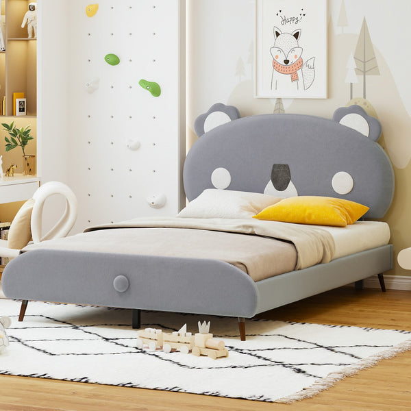 HomeRoots Gray Tufted Upholstered Full Bed Frame - Stylish Platform Design for a Cozy, Modern Bedroom Retreat 590462
