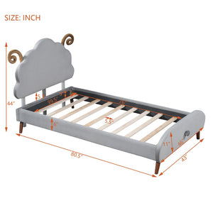HomeRoots Gray Tufted Upholstered Twin Bed Frame – Elegant Design, Sturdy Support, Perfect for Small Spaces! 590463