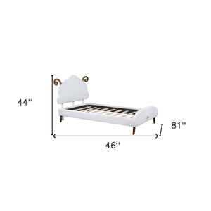 HomeRoots White Tufted Upholstered Twin Bed Frame - Modern, Stylish Design for Cozy Sleep & Enhanced Support 590464