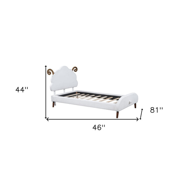 HomeRoots White Tufted Upholstered Twin Bed Frame - Modern, Stylish Design for Cozy Sleep & Enhanced Support 590464