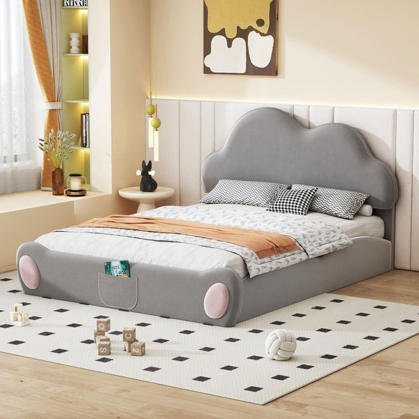 HomeRoots Gray Tufted Upholstered Twin Bed Frame - Modern Design with Comfortable Support for Cozy Bedrooms 590471