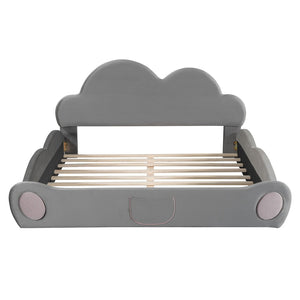 HomeRoots Gray Tufted Upholstered Twin Bed Frame - Modern Design with Comfortable Support for Cozy Bedrooms 590471