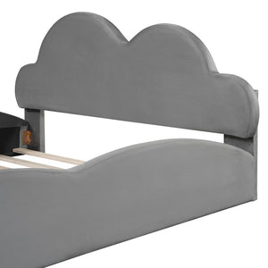 HomeRoots Gray Tufted Upholstered Twin Bed Frame - Modern Design with Comfortable Support for Cozy Bedrooms 590471