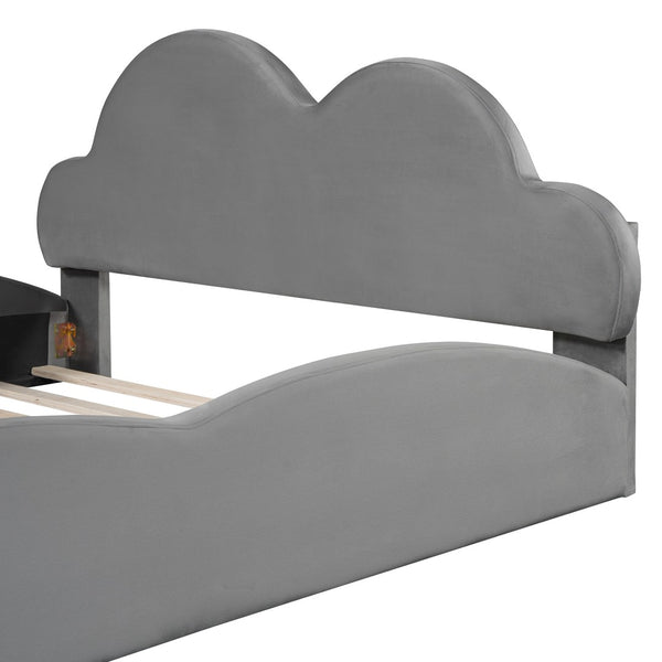 HomeRoots Gray Tufted Upholstered Twin Bed Frame - Modern Design with Comfortable Support for Cozy Bedrooms 590471