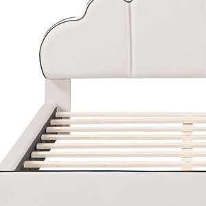 HomeRoots Beige Tufted Upholstered Twin Bed Frame - Elegant Comfort, Sturdy Design, No Box Spring Needed! 590472
