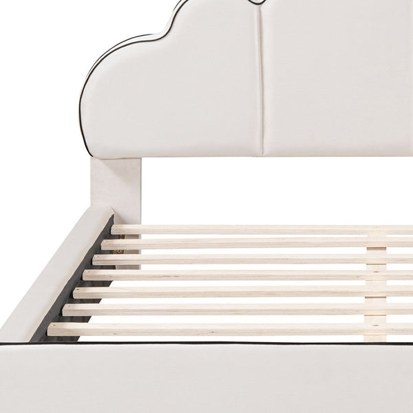 HomeRoots Beige Tufted Upholstered Twin Bed Frame - Elegant Comfort, Sturdy Design, No Box Spring Needed! 590472