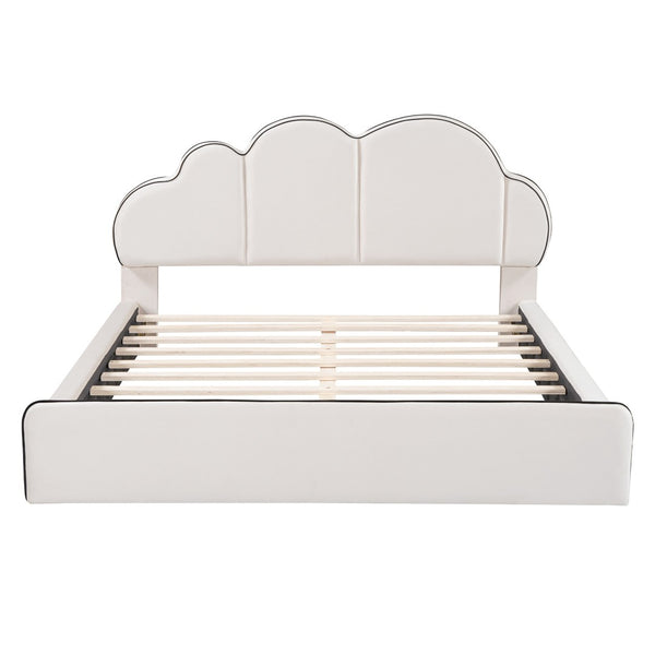 HomeRoots Beige Tufted Upholstered Twin Bed Frame - Elegant Comfort, Sturdy Design, No Box Spring Needed! 590472