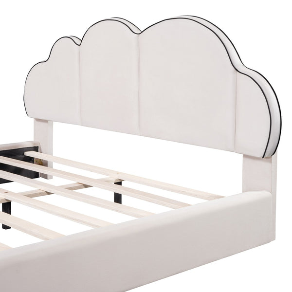 HomeRoots Beige Tufted Upholstered Twin Bed Frame - Elegant Comfort, Sturdy Design, No Box Spring Needed! 590472