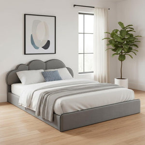 HomeRoots Gray Tufted Upholstered Twin Bed Frame for Stylish Comfort, Durable Support, and Restful Sleep 590473