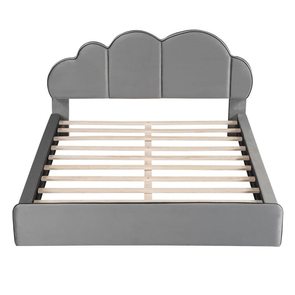 HomeRoots Gray Tufted Upholstered Twin Bed Frame for Stylish Comfort, Durable Support, and Restful Sleep 590473