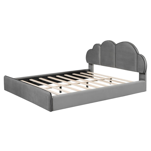 HomeRoots Gray Tufted Upholstered Twin Bed Frame for Stylish Comfort, Durable Support, and Restful Sleep 590473