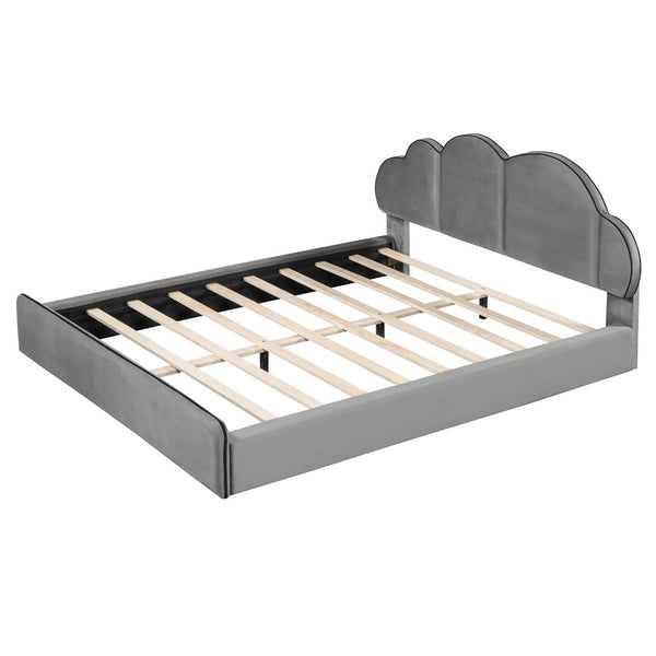 HomeRoots Gray Tufted Upholstered Twin Bed Frame for Stylish Comfort, Durable Support, and Restful Sleep 590473