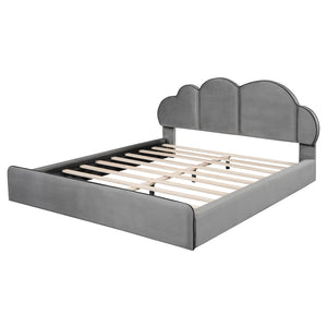 HomeRoots Gray Tufted Upholstered Twin Bed Frame for Stylish Comfort, Durable Support, and Restful Sleep 590473