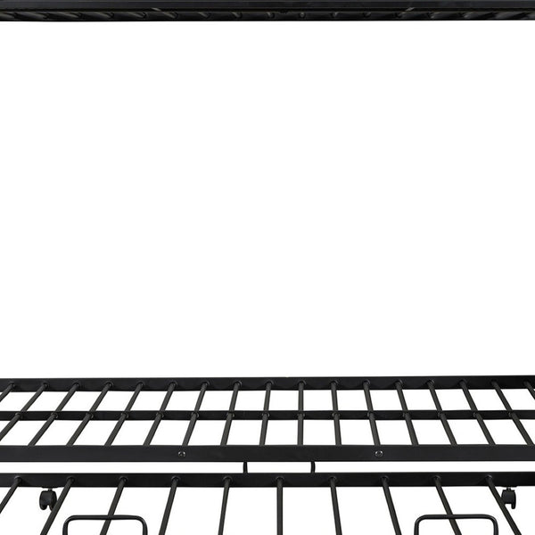 HomeRoots Black Twin Over Full Bunk Bed with Stairs, Desk, Trundle, & Storage - Stylish Space Saver Solution! 590491