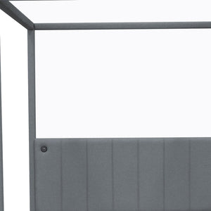 HomeRoots Gray Tufted Upholstered Queen Canopy Bed - Elegant Design, Cozy Comfort & Versatile Style for Your Retreat 590496