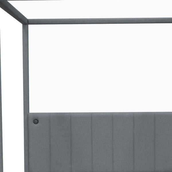 HomeRoots Gray Tufted Upholstered Queen Canopy Bed - Elegant Design, Cozy Comfort & Versatile Style for Your Retreat 590496