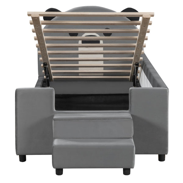 HomeRoots Gray Tufted Upholstered Twin Day Bed - Chic Seating & Sleeping Solution for Guest Rooms & Living Spaces 590497