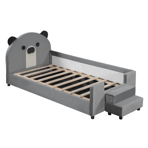 HomeRoots Gray Tufted Upholstered Twin Day Bed - Chic Seating & Sleeping Solution for Guest Rooms & Living Spaces 590497
