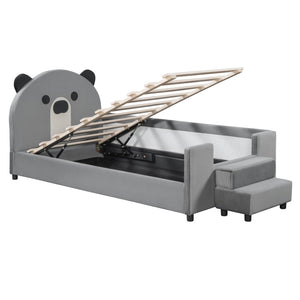 HomeRoots Gray Tufted Upholstered Twin Day Bed - Chic Seating & Sleeping Solution for Guest Rooms & Living Spaces 590497