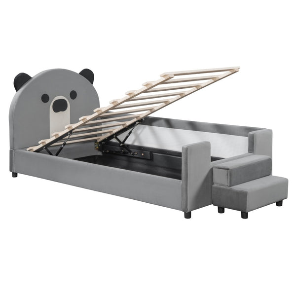 HomeRoots Gray Tufted Upholstered Twin Day Bed - Chic Seating & Sleeping Solution for Guest Rooms & Living Spaces 590497